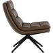 Keller Missouri Mahogany Leather Swivel Lounge Chair, Swivel